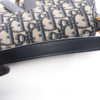 Dior Saddle Bag Mini Oblique Peacock Navy Canvas Leather Ivory — view 5