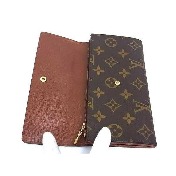 Louis Vuitton Long Wallet Monogram Pochette Porte Monet Cles Di Brown — view 4