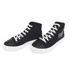 Hermes Iriko High Cut Sneakers Canvas Leather Black White Size 38 — view 2