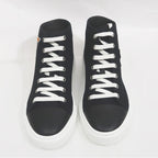 Hermes Iriko High Cut Sneakers Canvas Leather Black White Size 38 — view 3