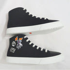 Hermes Iriko High Cut Sneakers Canvas Leather Black White Size 38 — view 4