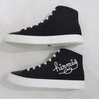 Hermes Iriko High Cut Sneakers Canvas Leather Black White Size 38 — view 5