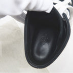 Hermes Iriko High Cut Sneakers Canvas Leather Black White Size 38 — view 7