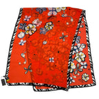 Fendi Twilly Scarf Silk Floral Pattern Orange — view 2