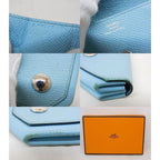 Hermes Levain Quatre Coin Purse Light Blue 8C — view 6