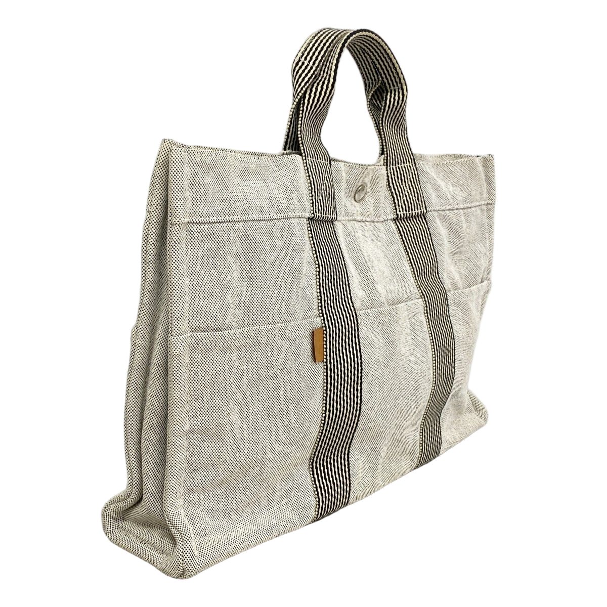 Hermes Tote New Fourre Tout Toile Ash Black Silver — view 2