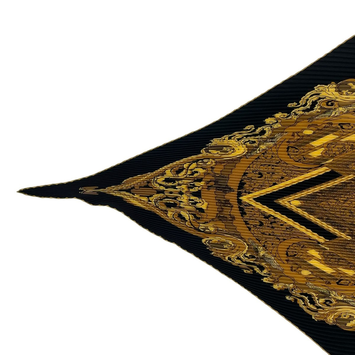 Hermes Scarf Pleats Silk Animaux Solaires Animals of the Sun Black — view 3
