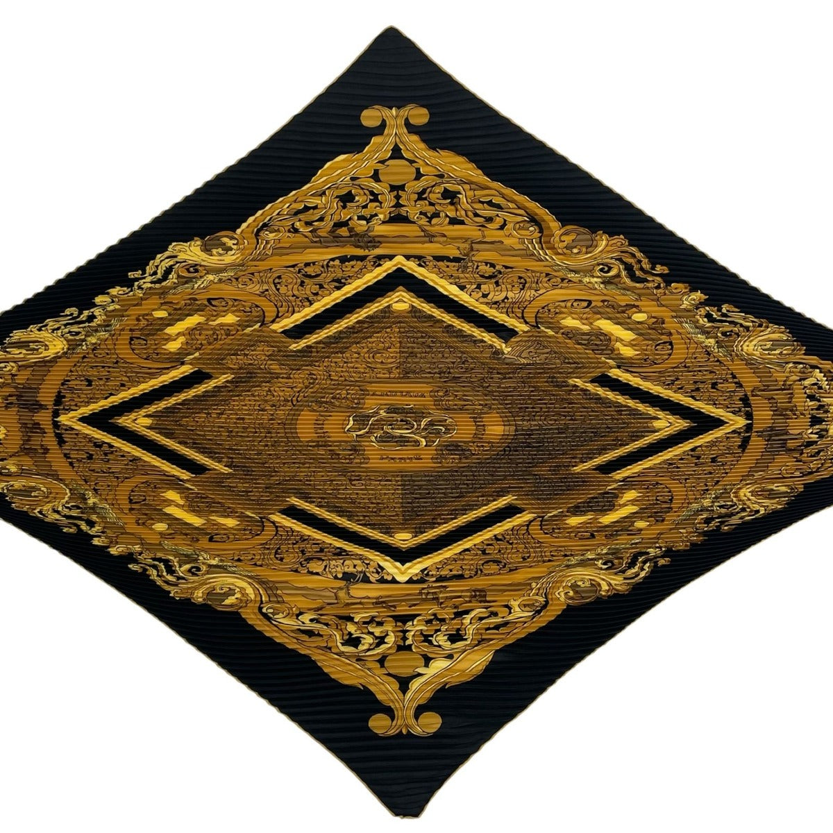 Hermes Scarf Pleats Silk Animaux Solaires Animals of the Sun Black — view 4
