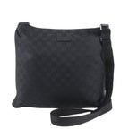 Gucci GG Canvas Leather Shoulder Bag Crossbody Messenger Black