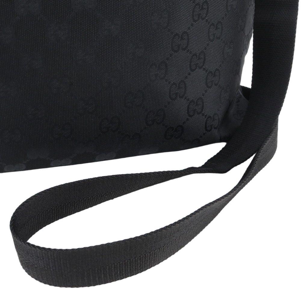 Gucci GG Canvas Leather Shoulder Bag Crossbody Messenger Black — view 2