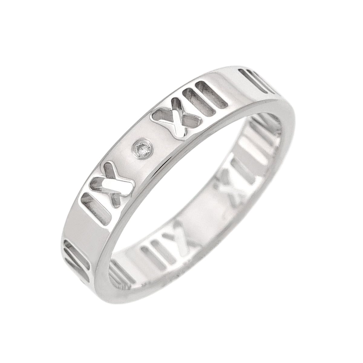 Tiffany & Co Atlas Ring Diamond 18k WG White Gold 750