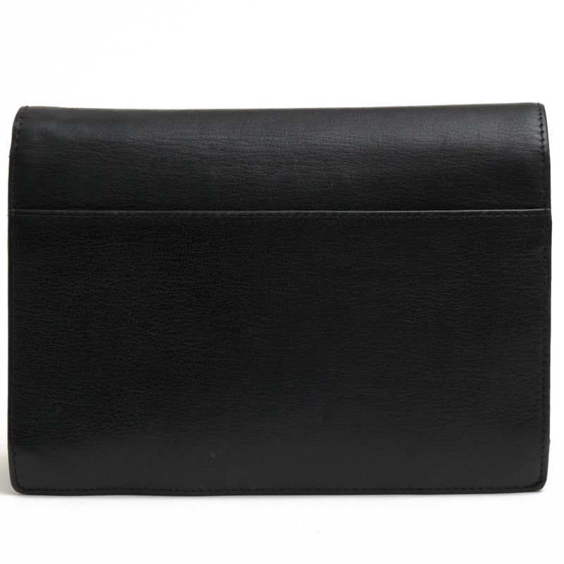 Gucci Bag Second Clutch Men Leather Black 03137 1669 Flap — view 2