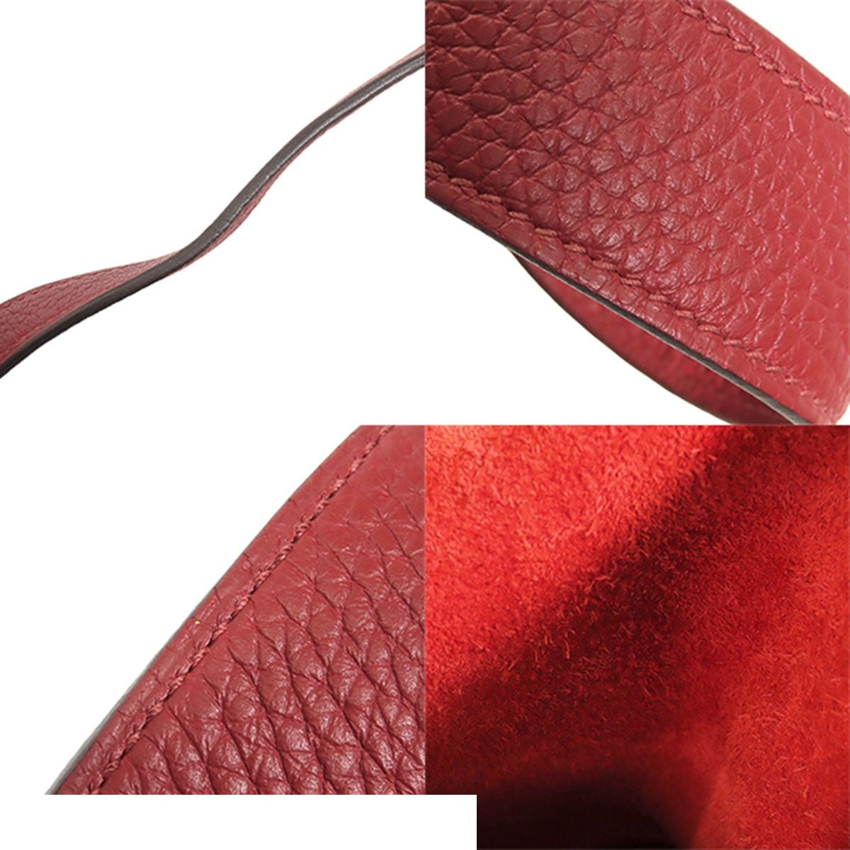 Hermes Picotin Lock MM Rouge Ash Silver Taurillon Handbag — view 8
