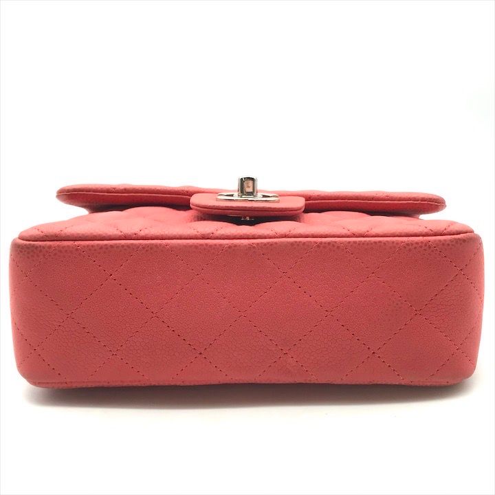 Chanel CC Logo Turnlock Soft Caviar Mini Quilted Chain Shoulder Bag Pink — view 3