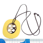 Hermes Necklace Lift GM Jaune Brown Buffalo Horn
