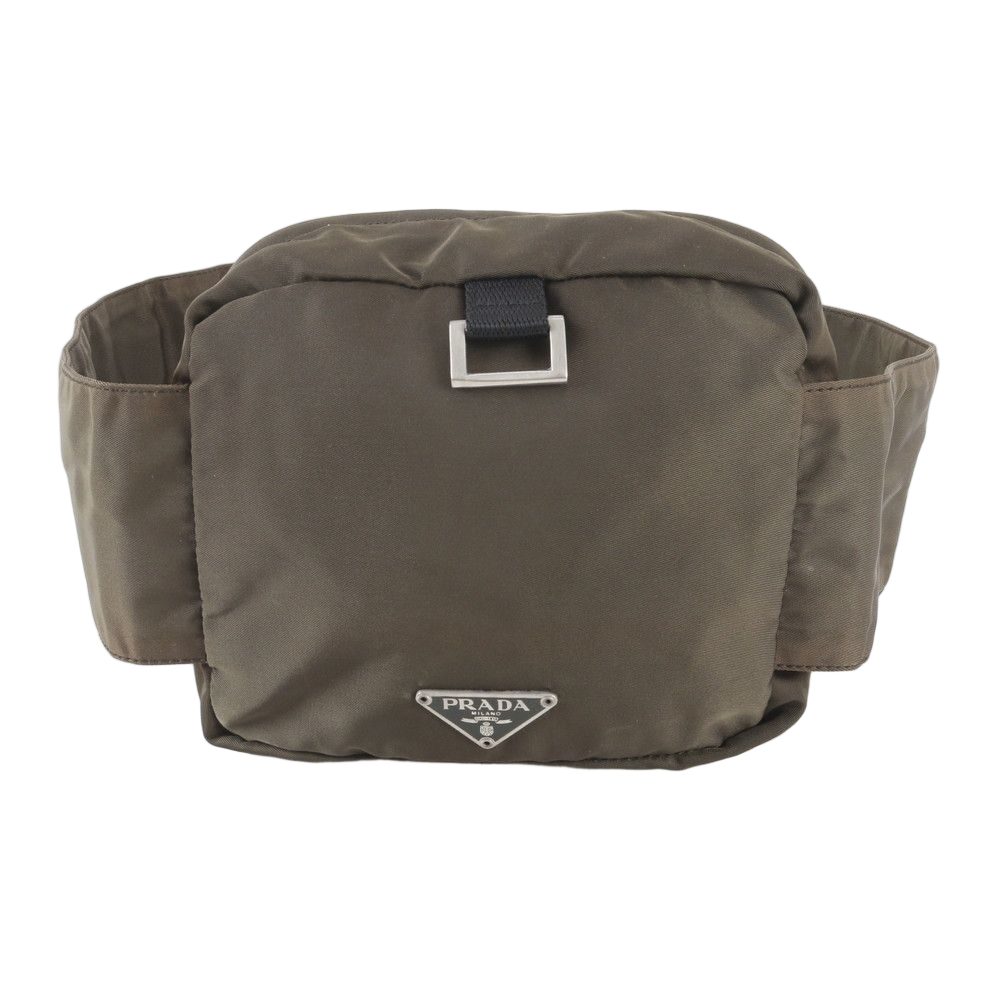 Prada Tessuto Nylon Triangle Logo Waist Bag Body Pouch Shoulder — view 2