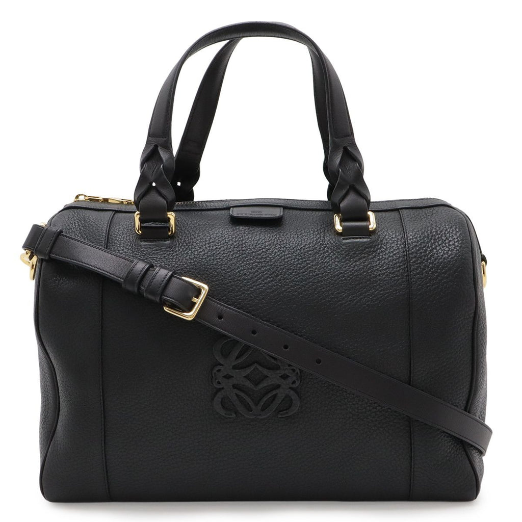 Loewe Fusta 31 Mini Boston Bag 2-Way Leather Black Gold