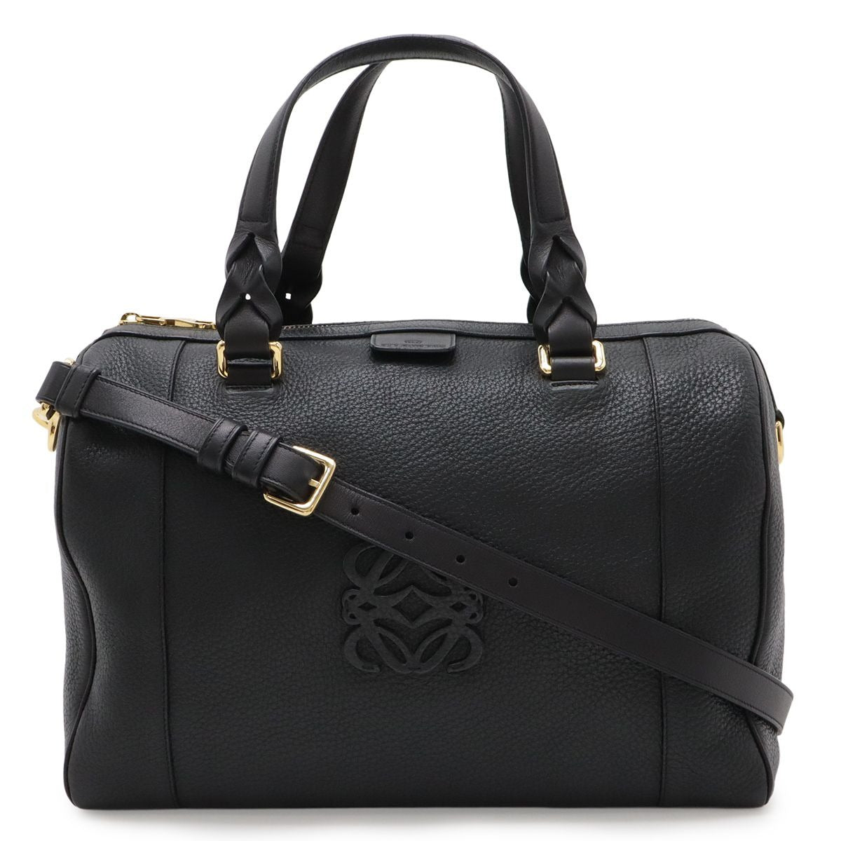 Loewe Fusta 31 Mini Boston Bag 2-Way Leather Black Gold