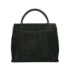 Chanel CC Logo Cotton Denim Tote Black — view 3