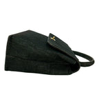 Chanel CC Logo Cotton Denim Tote Black — view 6