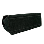 Chanel CC Logo Cotton Denim Tote Black — view 7