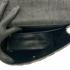 Chanel CC Logo Cotton Denim Tote Black — view 9
