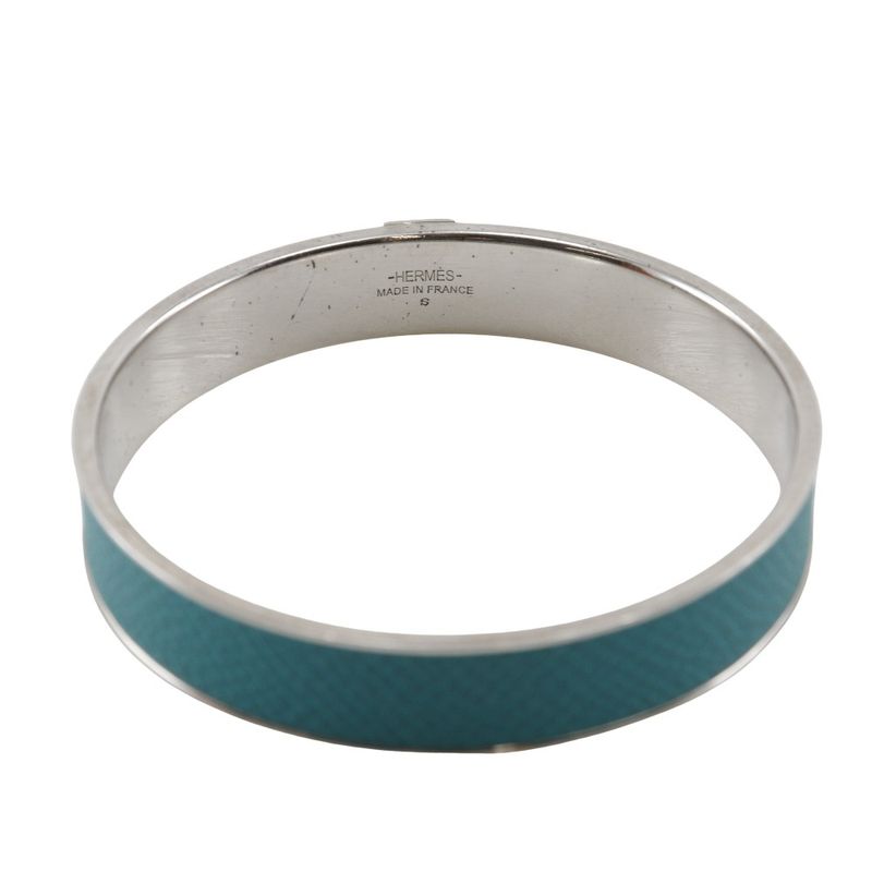 Hermes Kawaii Metal And Vaux Epson Blue Paon Silver 27.3 g Bangle — view 4