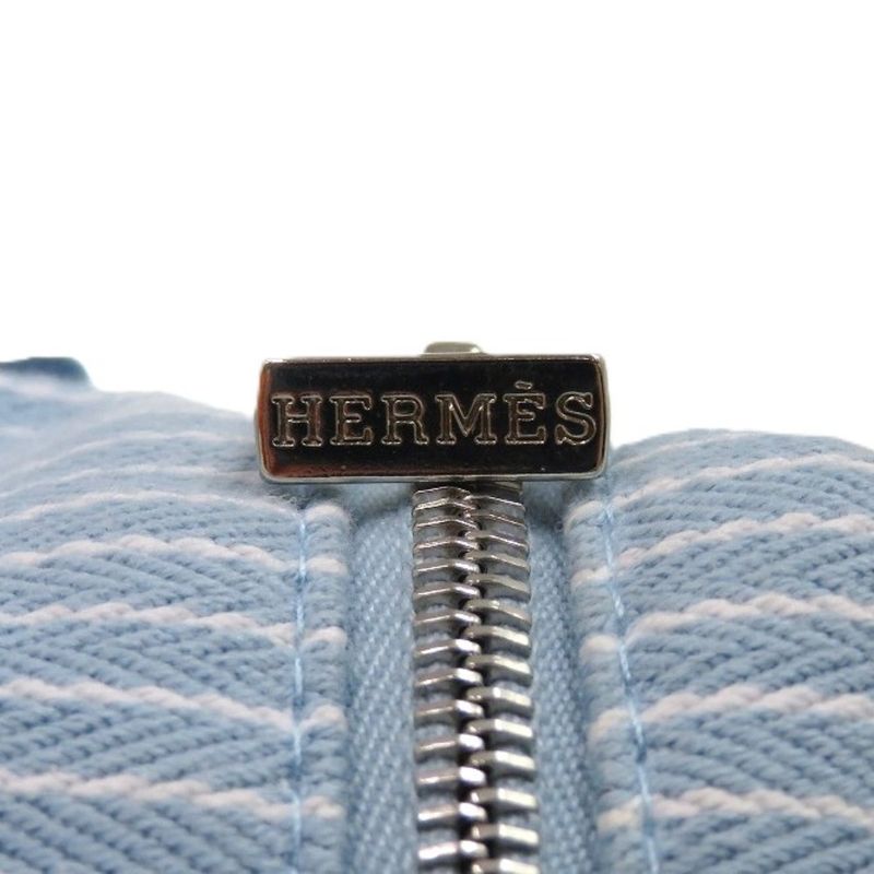 Hermes Cabriole Togo Bag MM Cotton White Blue Water 1009 Pouch — view 8