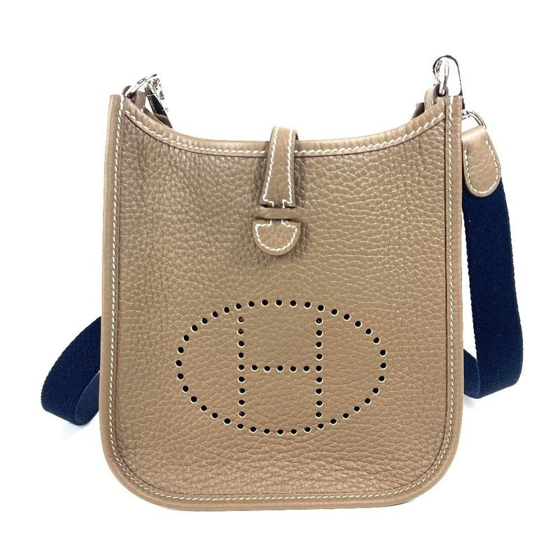 Hermes Shoulder Bag Evelyne TPM Amazon Long Taurillon Clemence Etoupes Grayish