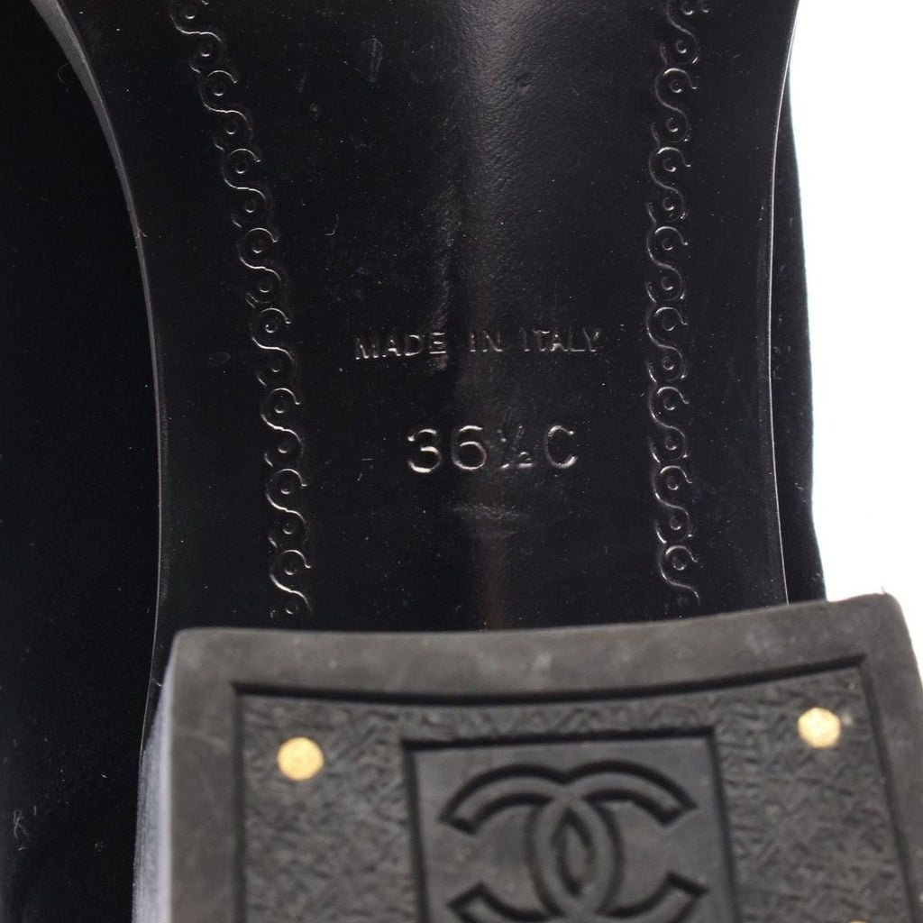 Chanel Boots CC Logo Long Fabric Shoes Suede — view 6