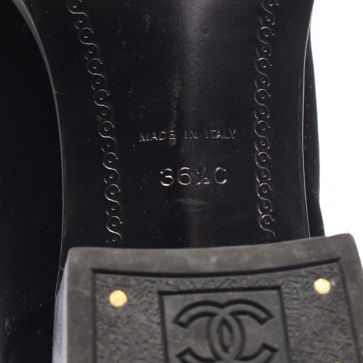 Chanel Boots CC Logo Long Fabric Shoes Suede — view 6
