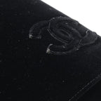 Chanel Boots CC Logo Long Fabric Shoes Suede — view 7