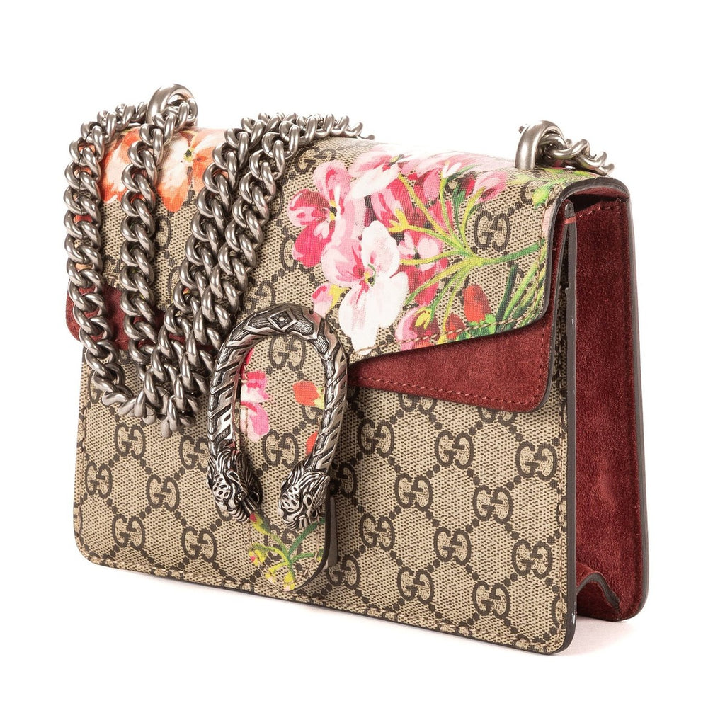 Gucci Blooms Dionysus Beige Burgundy Supreme Canvas Shoulder Bag — view 2