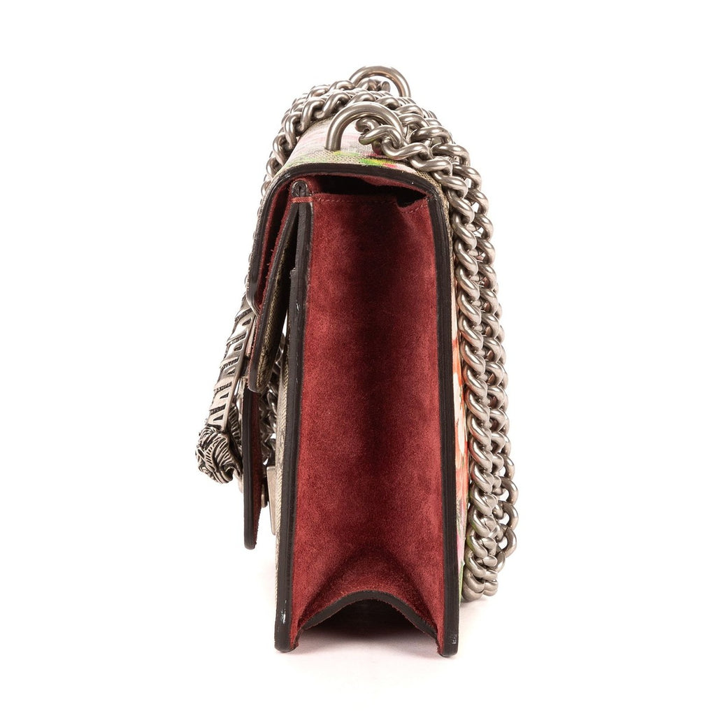 Gucci Blooms Dionysus Beige Burgundy Supreme Canvas Shoulder Bag — view 3