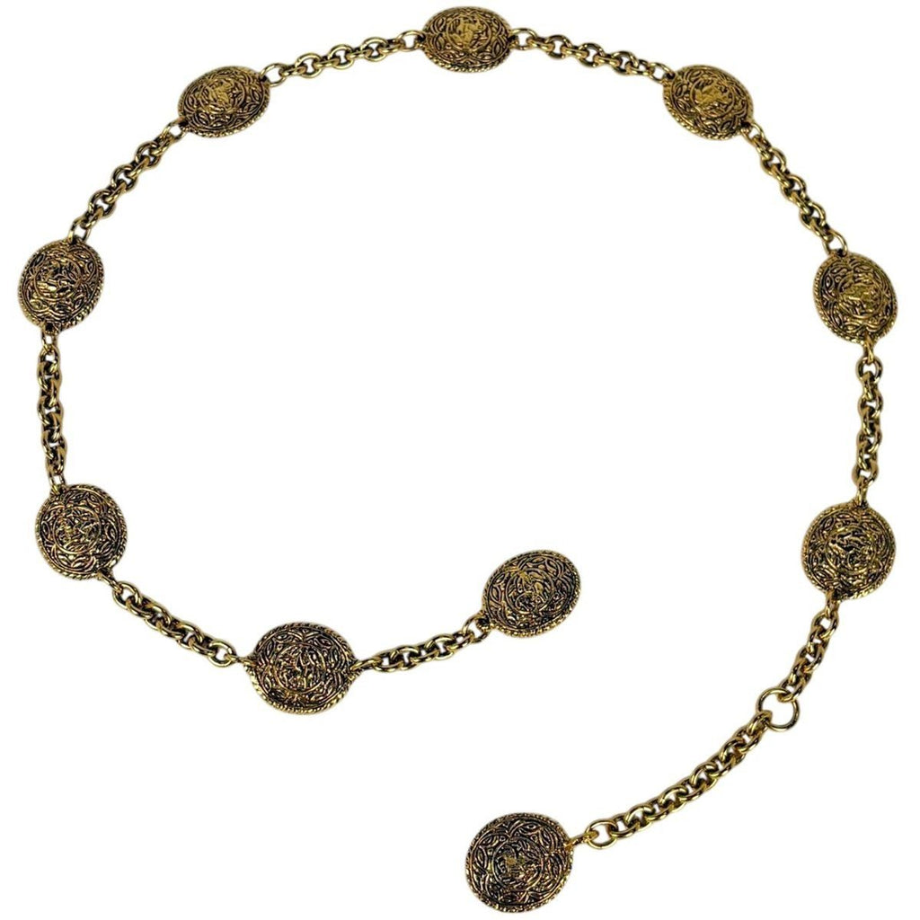 Chanel CC Logo Chain Belt Hose Horseback Gold Plated