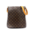 Louis Vuitton Musette Monogram Leather Brown Light Shoulder Bag Gold
