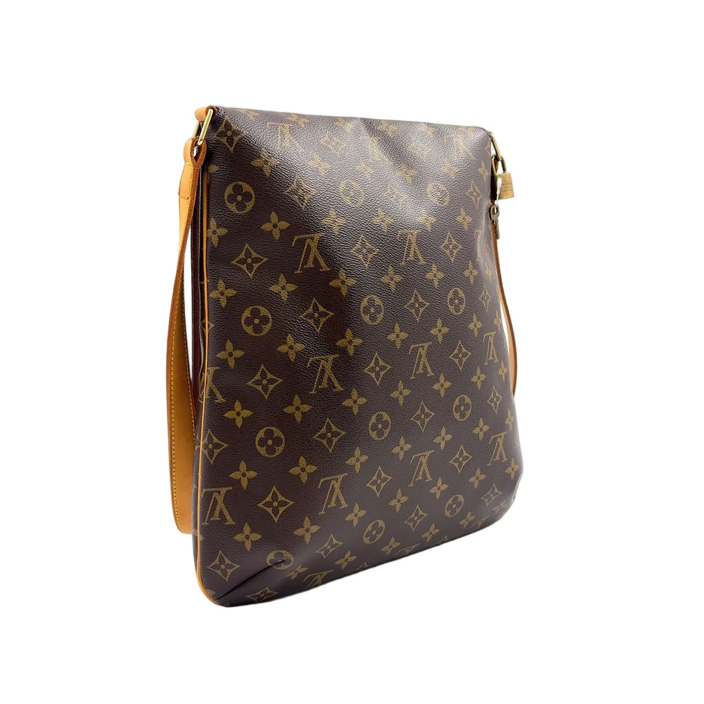 Louis Vuitton Musette Monogram Leather Brown Light Shoulder Bag Gold — view 2