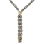 Hermes Resille Buffalo Horn GP Black Long Necklace 0252 — view 2