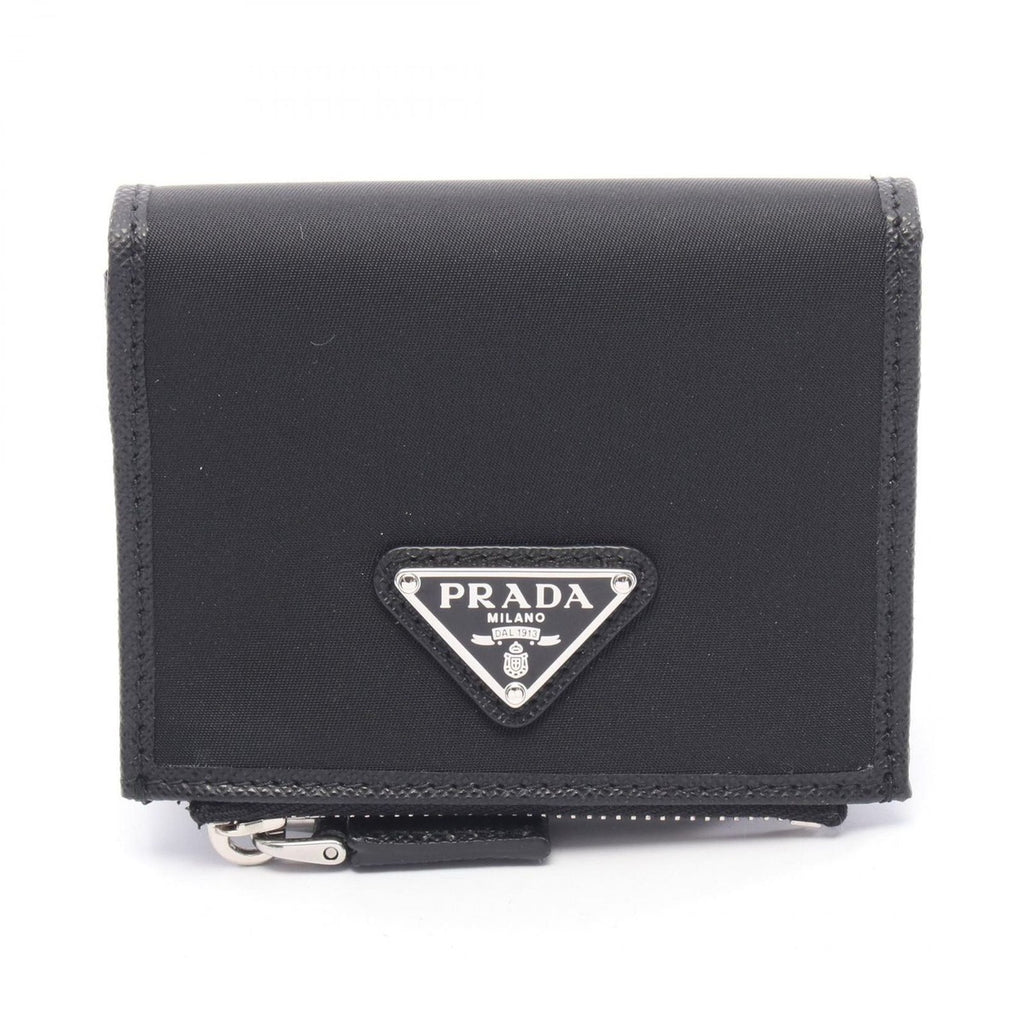 Prada Bifold Wallet Re-Nylon Black Nylon Leather Card Case