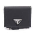 Prada Bifold Wallet Re-Nylon Black Nylon Leather Card Case