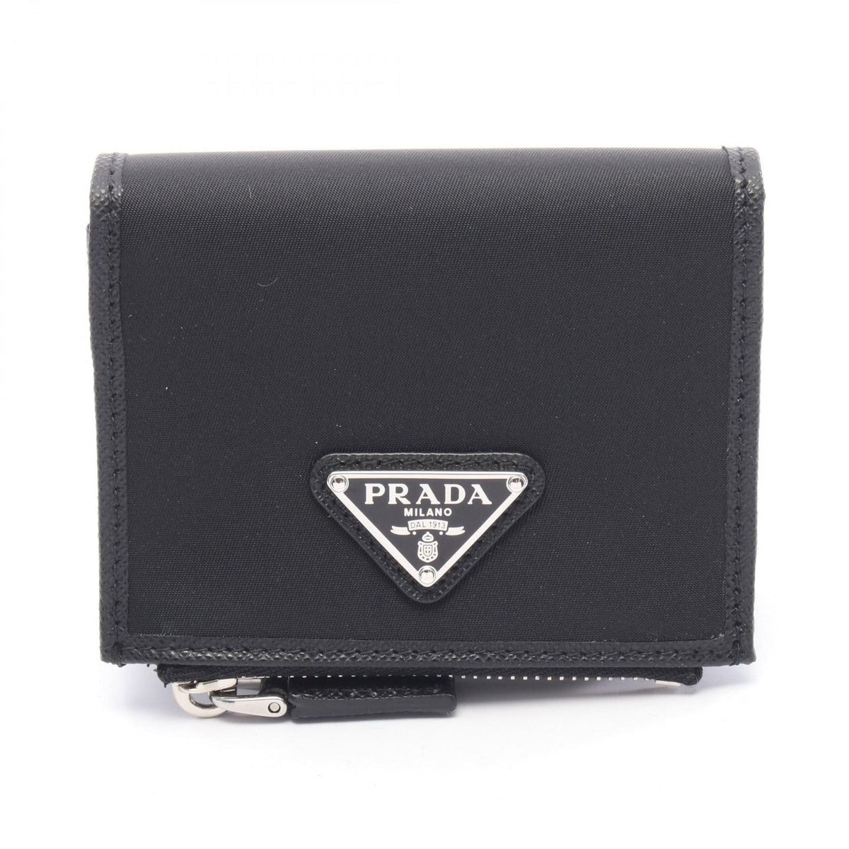 Prada Bifold Wallet Re-Nylon Black Nylon Leather Card Case