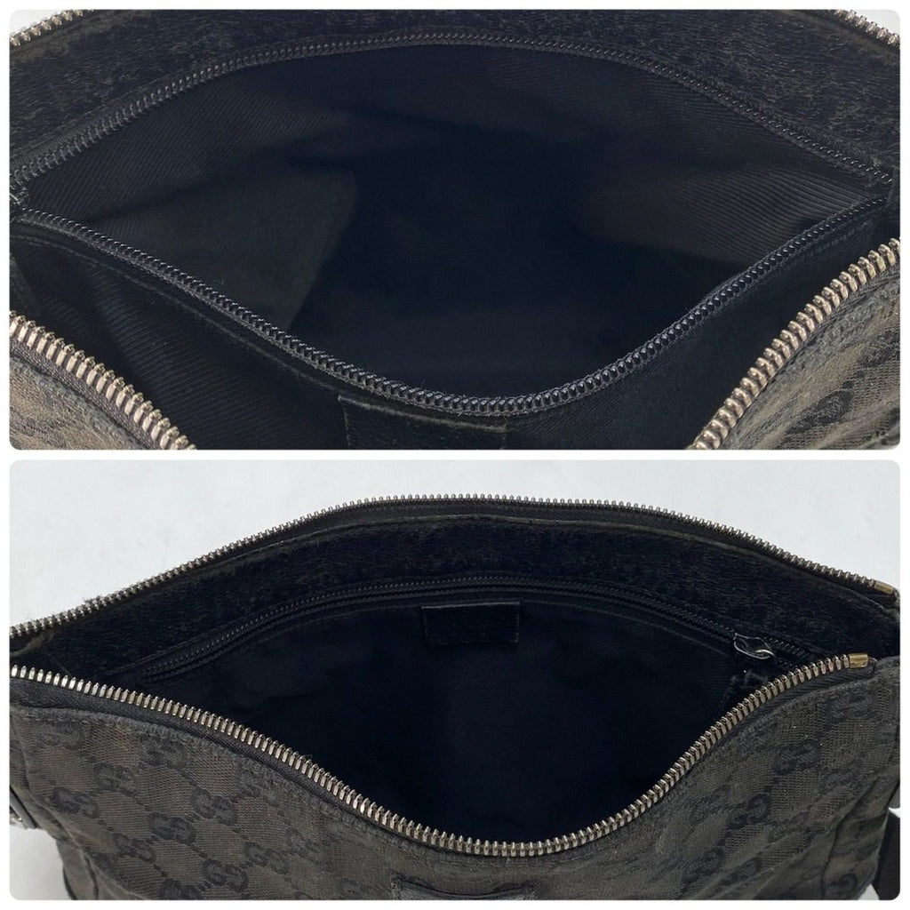 Gucci Shoulder Bag Messenger GG Canvas Black — view 8
