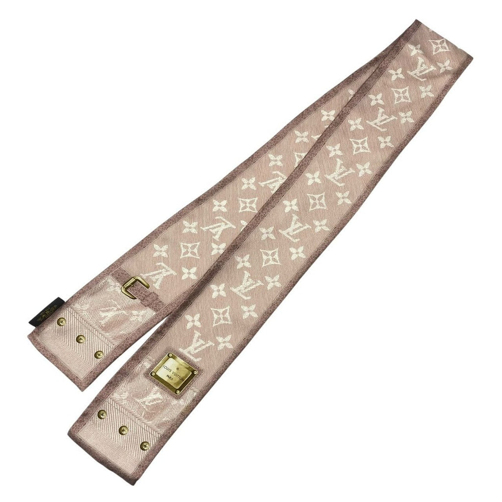 Louis Vuitton Bandeau New Denim Pink Silk Twilly