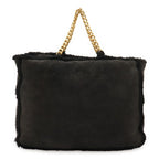 Chanel Mouton Chain Tote Bag Shoulder Leather Black Gold Hardware — view 2