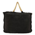 Chanel Mouton Chain Tote Bag Shoulder Leather Black Gold Hardware