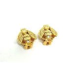 Christian Dior Ear Accessories Clip-on Earrings Bee Gold Metal Rhinestone