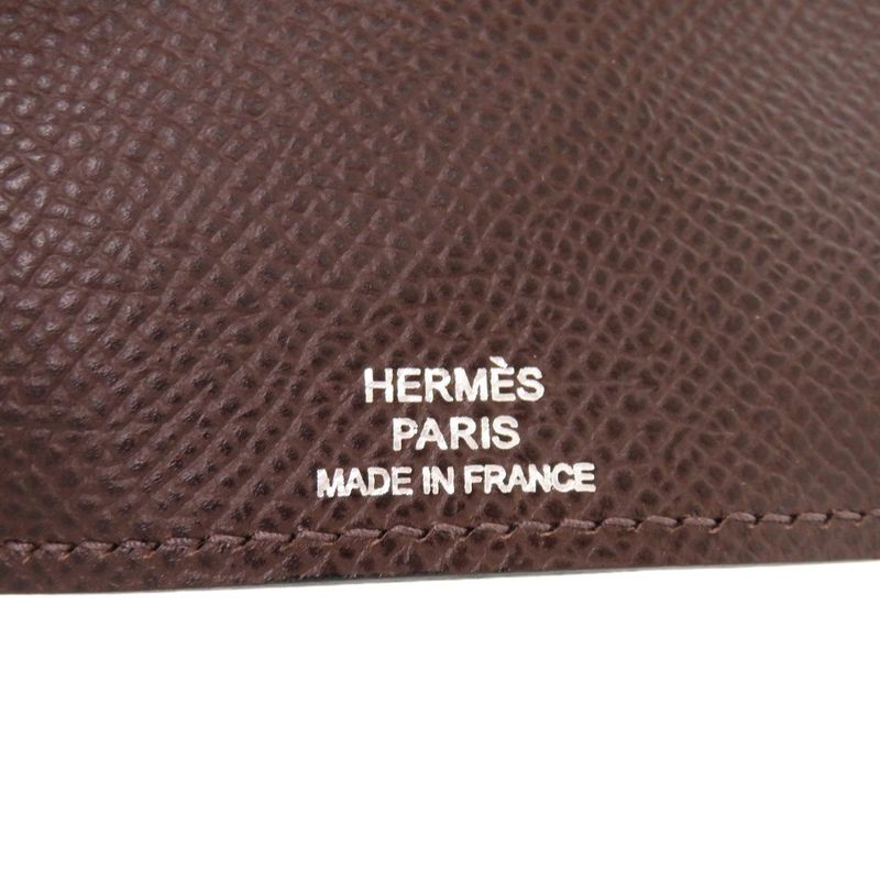 Hermes Bearn 4-strand Vaux Epson Chocolat Silver Hardware Brown Key — view 8