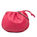 Loewe Anagram Drawstring Chain Shoulder Bag Pink Leather