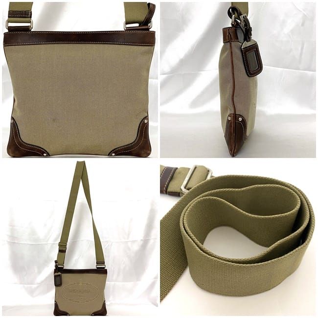 Prada Shoulder Bag Beige Brown Bt0536 Jacquard — view 6