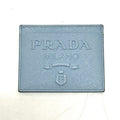 Prada Card Case with Embossed Logo 1 Mc025 Saffiano Leather Light Blue